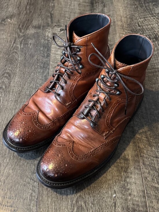 Adam Derrick/To Boot New York Cognac Leather Wingtip Ankle Boots, Size 10 main image 9